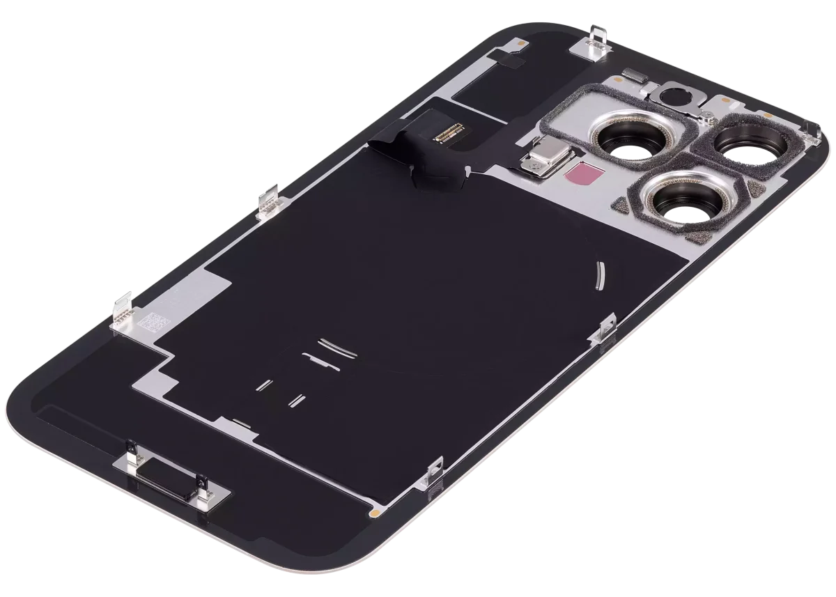 Iphone 16 Pro ile Uyumlu Arka Cam Çelik Plakalı Kablosuz NFC Şarj MagSafe Mıknatıs ve El Feneri Esnek ile Uyumlu Full Çöl Titanyumu - Görsel 5