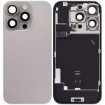 Iphone 16 Pro ile Uyumlu Arka Cam Çelik Plakalı Kablosuz NFC Şarj MagSafe Mıknatıs ve El Feneri Esnek ile Uyumlu Full Doğal Titanyum - Görsel 2