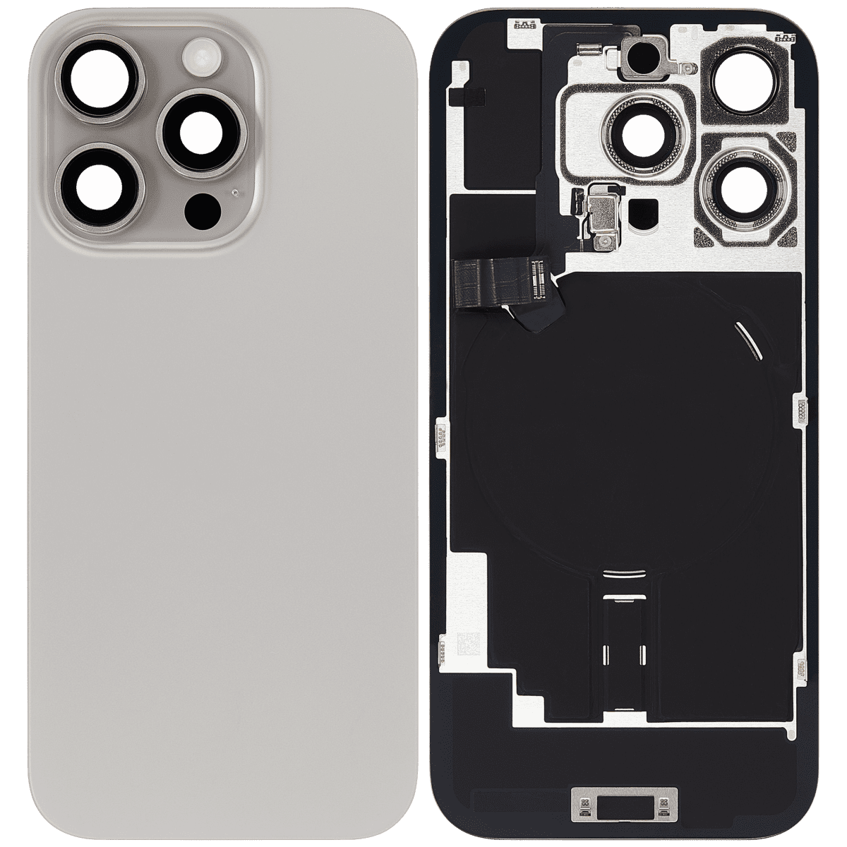 Iphone 16 Pro ile Uyumlu Arka Cam Çelik Plakalı Kablosuz NFC Şarj MagSafe Mıknatıs ve El Feneri Esnek ile Uyumlu Full  Doğal Titanyum - Görsel 2