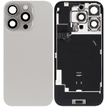 Iphone 16 Pro ile Uyumlu Arka Cam Çelik Plakalı Kablosuz NFC Şarj MagSafe Mıknatıs ve El Feneri Esnek ile Uyumlu Full  Doğal Titanyum - Görsel 2