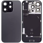 Iphone 16 Pro ile Uyumlu Arka Cam Çelik Plakalı Kablosuz NFC Şarj MagSafe Mıknatıs ve El Feneri Esnek ile Uyumlu Full Siyah Titanyum - Görsel 2