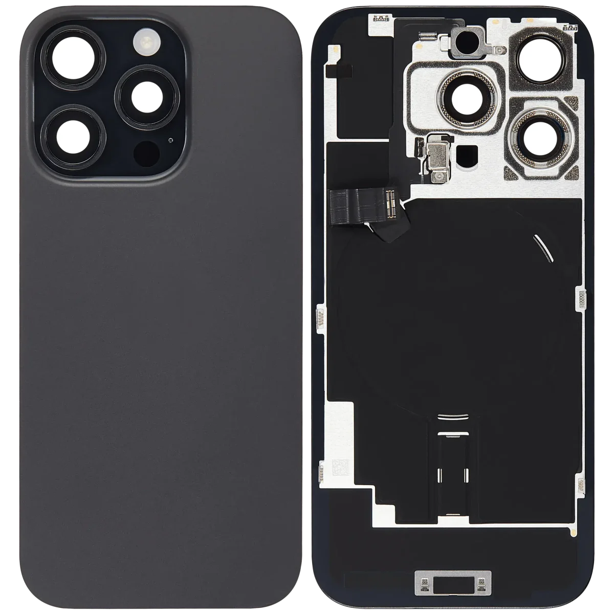 Iphone 16 Pro ile Uyumlu Arka Cam Çelik Plakalı Kablosuz NFC Şarj MagSafe Mıknatıs ve El Feneri Esnek ile Uyumlu Full  Siyah Titanyum - Görsel 2