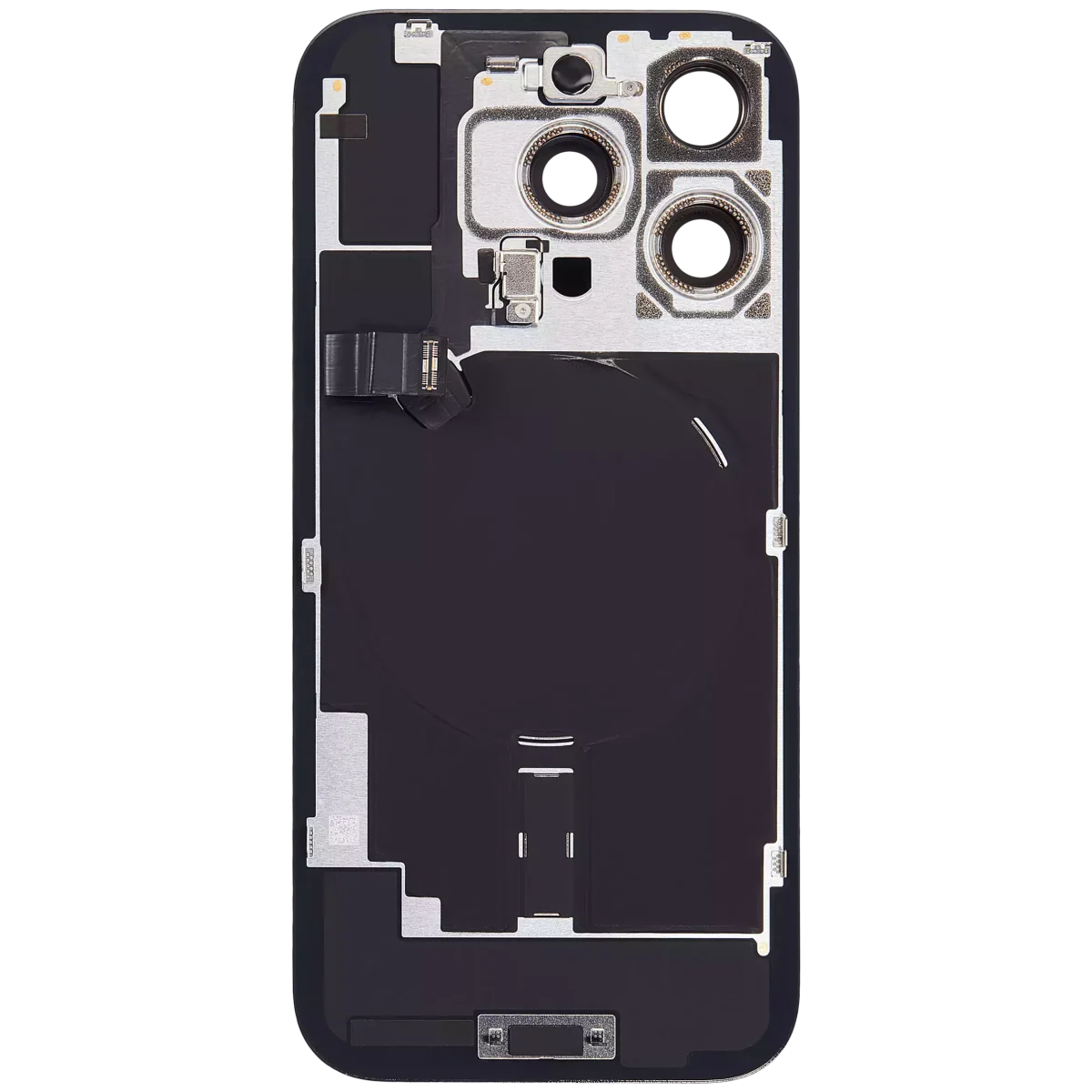 Iphone 16 Pro ile Uyumlu Arka Cam Çelik Plakalı Kablosuz NFC Şarj MagSafe Mıknatıs ve El Feneri Esnek ile Uyumlu Full Siyah Titanyum - Görsel 3