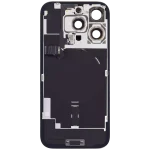 Iphone 16 Pro ile Uyumlu Arka Cam Çelik Plakalı Kablosuz NFC Şarj MagSafe Mıknatıs ve El Feneri Esnek ile Uyumlu Full Siyah Titanyum - Görsel 3