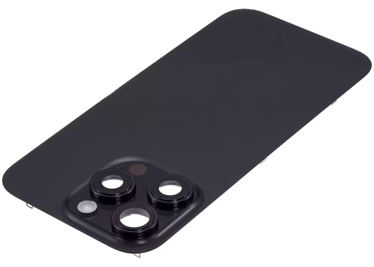 Iphone 16 Pro ile Uyumlu Arka Cam Çelik Plakalı Kablosuz NFC Şarj MagSafe Mıknatıs ve El Feneri Esnek ile Uyumlu Full Siyah Titanyum - Görsel 4