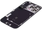Iphone 16 Pro ile Uyumlu Arka Cam Çelik Plakalı Kablosuz NFC Şarj MagSafe Mıknatıs ve El Feneri Esnek ile Uyumlu Full Siyah Titanyum - Görsel 5
