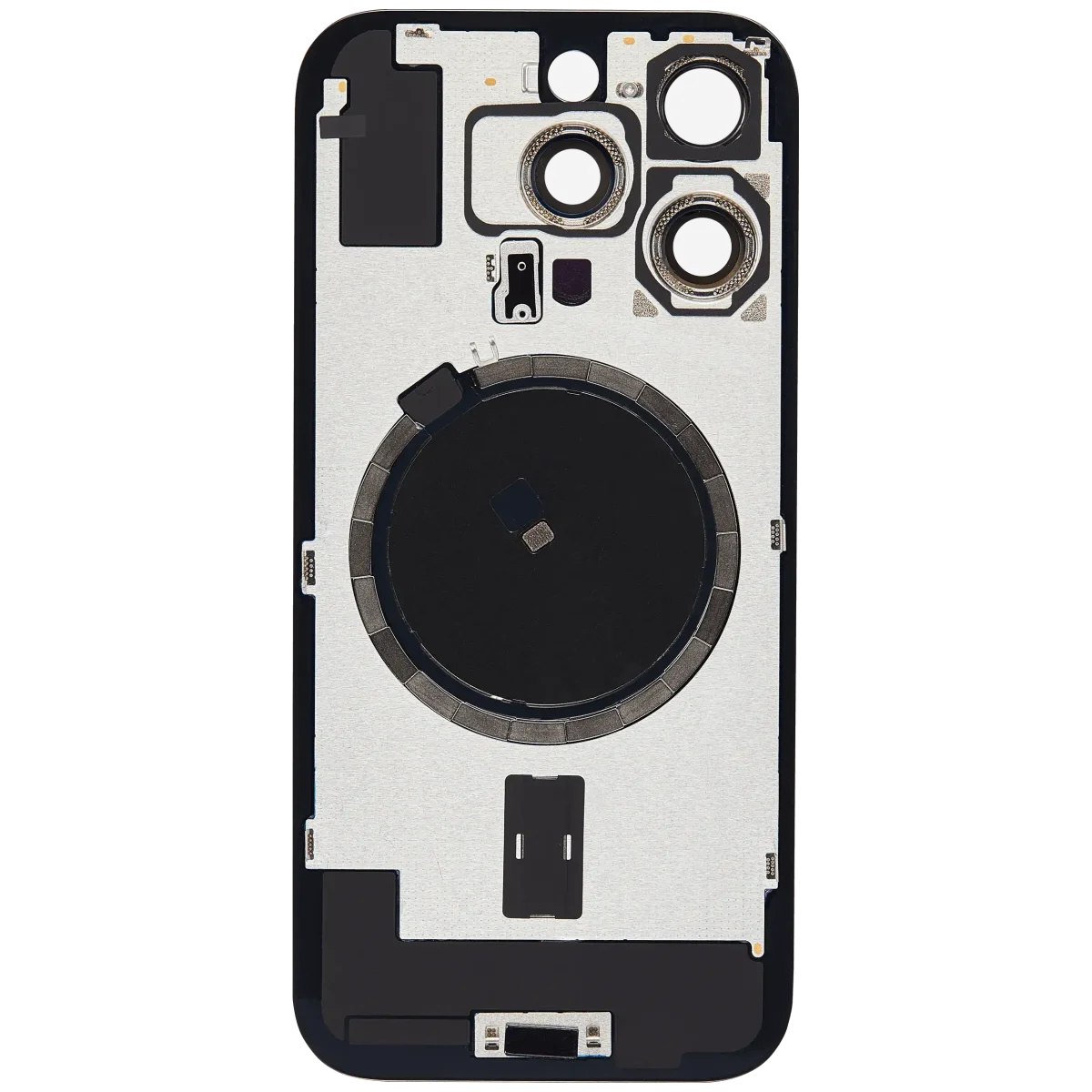 Iphone 16 Pro ile Uyumlu Arka Cam Çelik Plakalı MagSafe Mıknatıs Önceden Takılmış Kapak  Beyaz Titanyum - Görsel 4
