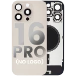 Iphone 16 Pro ile Uyumlu Arka Cam Çelik Plakalı MagSafe Mıknatıs Önceden Takılmış Kapak  Çöl Titanyumu