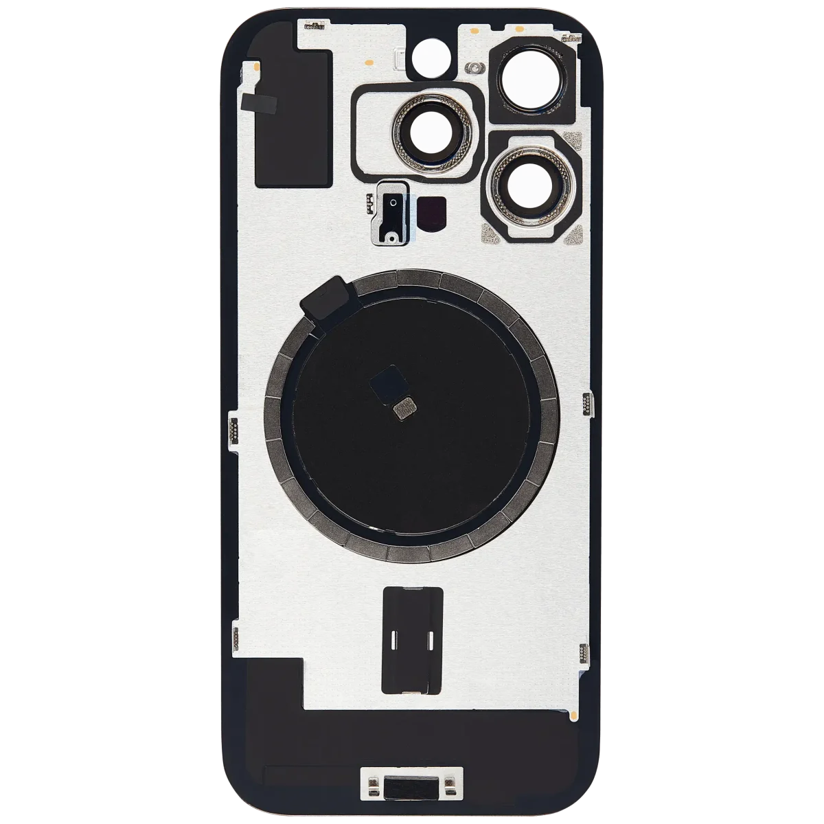 Iphone 16 Pro ile Uyumlu Arka Cam Çelik Plakalı MagSafe Mıknatıs Önceden Takılmış Kapak  Çöl Titanyumu - Görsel 4