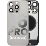 Iphone 16 Pro ile Uyumlu Arka Cam Çelik Plakalı MagSafe Mıknatıs Önceden Takılmış Kapak  Doğal Titanyum