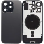 Iphone 16 Pro ile Uyumlu Arka Cam Çelik Plakalı MagSafe Mıknatıs Önceden Takılmış Kapak  Siyah Titanyum - Görsel 2