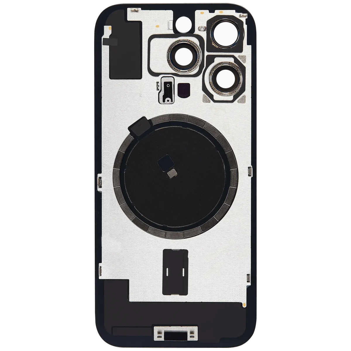 Iphone 16 Pro ile Uyumlu Arka Cam Çelik Plakalı MagSafe Mıknatıs Önceden Takılmış Kapak  Siyah Titanyum - Görsel 4