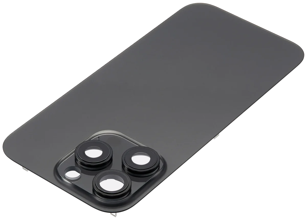 Iphone 16 Pro ile Uyumlu Arka Cam Çelik Plakalı MagSafe Mıknatıs Önceden Takılmış Kapak  Siyah Titanyum - Görsel 5