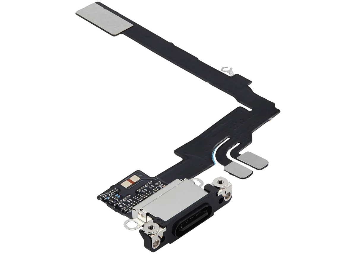 Iphone 16 Pro ile Uyumlu Şarj Portu Esnek Kablosu Aftermarket Plus ile Uyumlu Siyah Titanyum - Görsel 4
