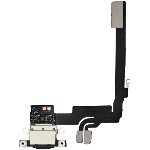 Iphone 16 Pro ile Uyumlu Şarj Portu Esnek Kablosu Aftermarket Plus ile Uyumlu Siyah Titanyum