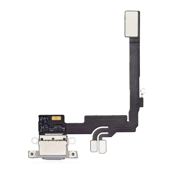 Iphone 16 Pro ile Uyumlu Şarj Portu Esnek Kablosu Premium Beyaz Titanyum ile Uyumlu