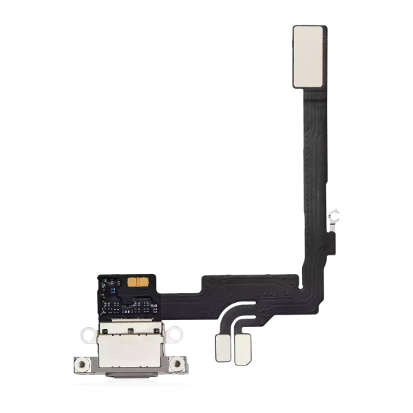 Iphone 16 Pro ile Uyumlu Şarj Portu Esnek Kablosu Premium Doğal Titanyum ile Uyumlu