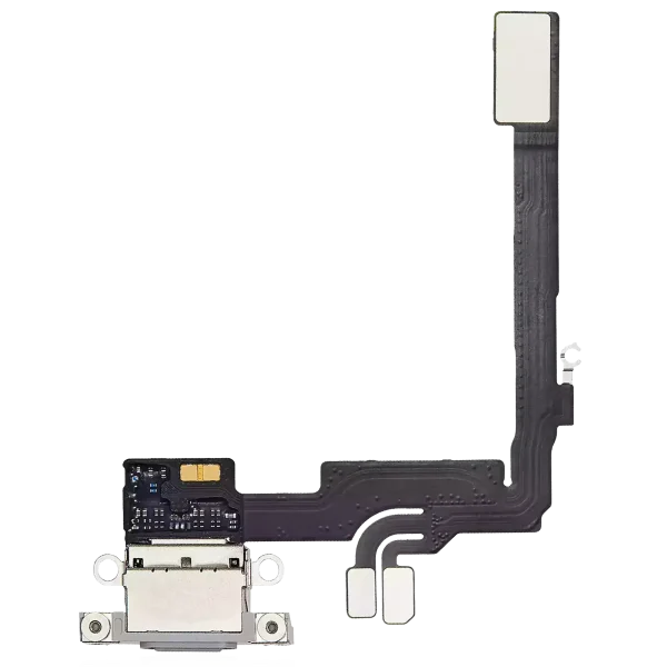 Iphone 16 Pro ile Uyumlu Şarj Portu Girişli Mifrofon Filmi Şarj Filmi (Orijinal Servis Ürün) Beyaz Titanyum