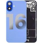 Iphone 16 ile Uyumlu Arka Cam Çelik Plakalı Kablosuz NFC Şarj MagSafe Mıknatıs ve El Feneri Esnek ile Uyumlu Full A Sınıfı Ultramarine