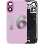 Iphone 16 ile Uyumlu Arka Cam Çelik Plakalı Kablosuz NFC Şarj MagSafe Mıknatıs ve El Feneri Esnek ile Uyumlu Full  Rose