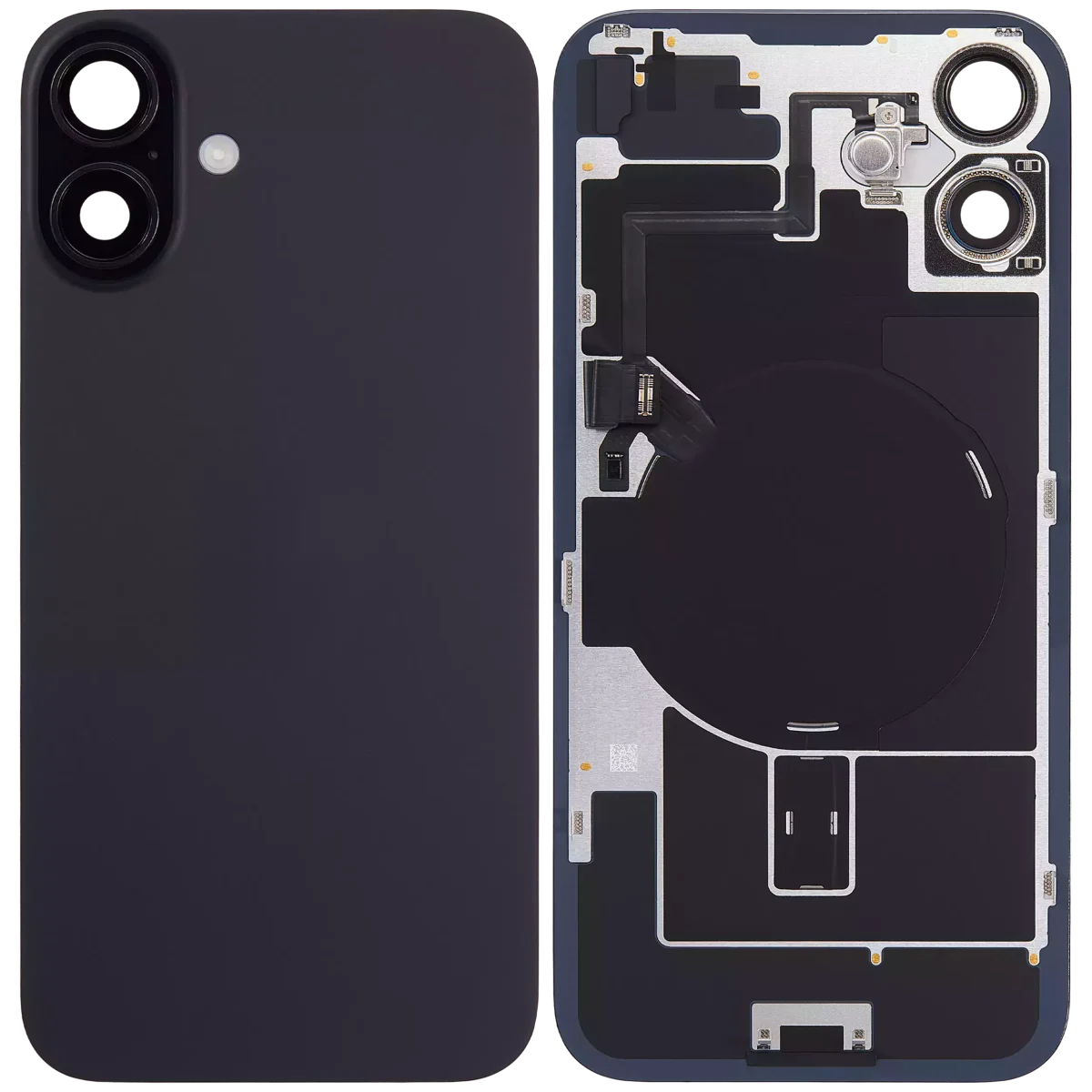 Iphone 16 ile Uyumlu Arka Cam Çelik Plakalı Kablosuz NFC Şarj MagSafe Mıknatıs ve El Feneri Esnek ile Uyumlu Full Siyah - Görsel 2