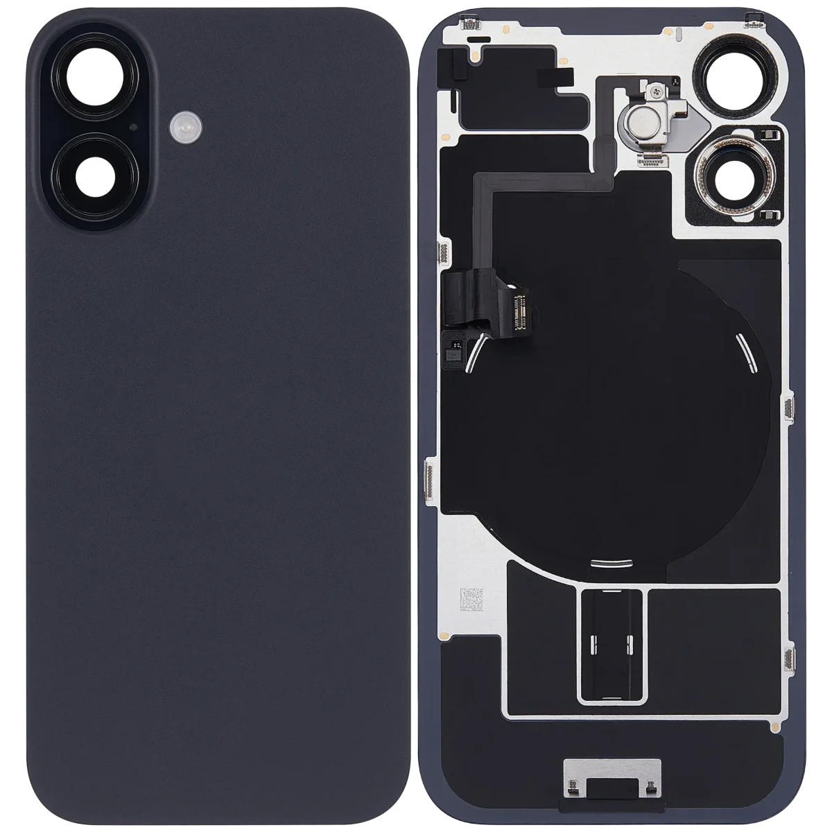 Iphone 16 ile Uyumlu Arka Cam Çelik Plakalı Kablosuz NFC Şarj MagSafe Mıknatıs ve El Feneri Esnek ile Uyumlu Full  Siyah - Görsel 2