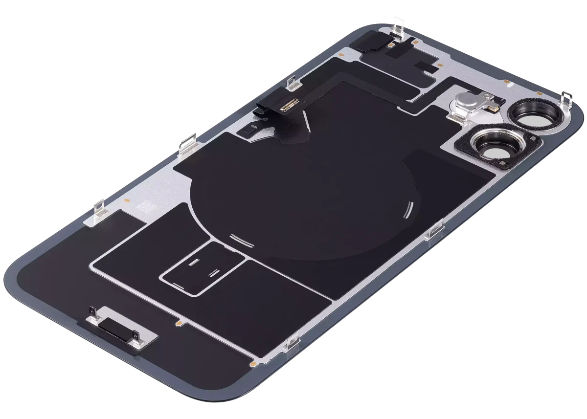 Iphone 16 ile Uyumlu Arka Cam Çelik Plakalı Kablosuz NFC Şarj MagSafe Mıknatıs ve El Feneri Esnek ile Uyumlu Full Siyah - Görsel 5
