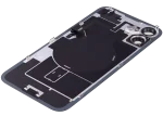 Iphone 16 ile Uyumlu Arka Cam Çelik Plakalı Kablosuz NFC Şarj MagSafe Mıknatıs ve El Feneri Esnek ile Uyumlu Full Siyah - Görsel 5