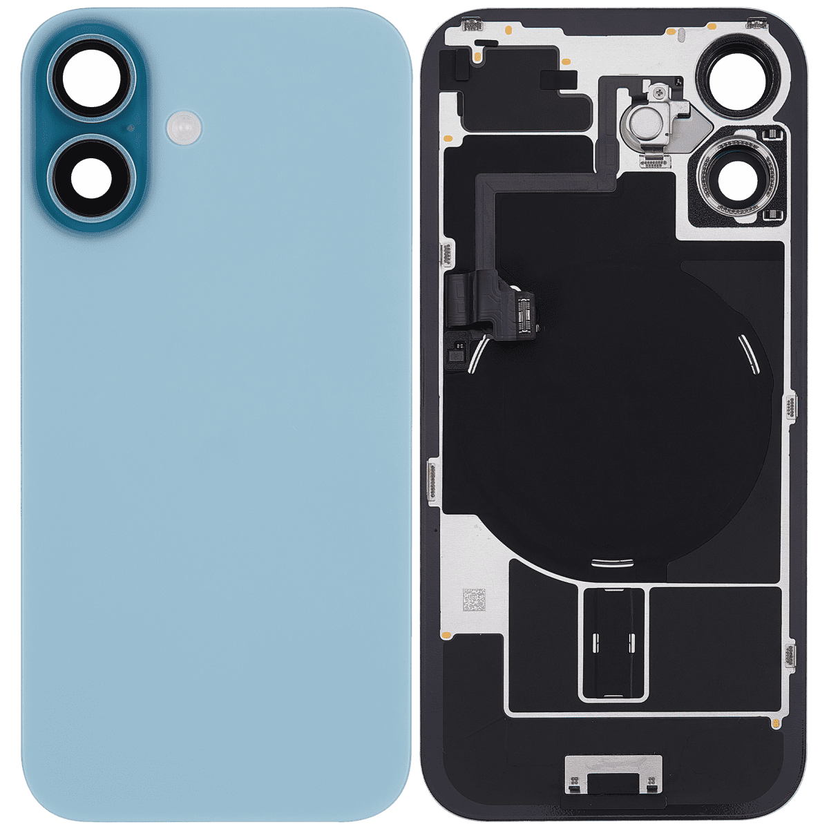 Iphone 16 ile Uyumlu Arka Cam Çelik Plakalı Kablosuz NFC Şarj MagSafe Mıknatıs ve El Feneri Esnek ile Uyumlu Full  Teal - Görsel 2