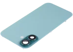 Iphone 16 ile Uyumlu Arka Cam Çelik Plakalı Kablosuz NFC Şarj MagSafe Mıknatıs ve El Feneri Esnek ile Uyumlu Full Teal - Görsel 5