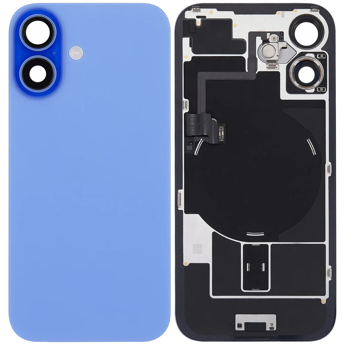 Iphone 16 ile Uyumlu Arka Cam Çelik Plakalı Kablosuz NFC Şarj MagSafe Mıknatıs ve El Feneri Esnek ile Uyumlu Full  Ultramarine - Görsel 2
