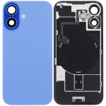 Iphone 16 ile Uyumlu Arka Cam Çelik Plakalı Kablosuz NFC Şarj MagSafe Mıknatıs ve El Feneri Esnek ile Uyumlu Full  Ultramarine - Görsel 2