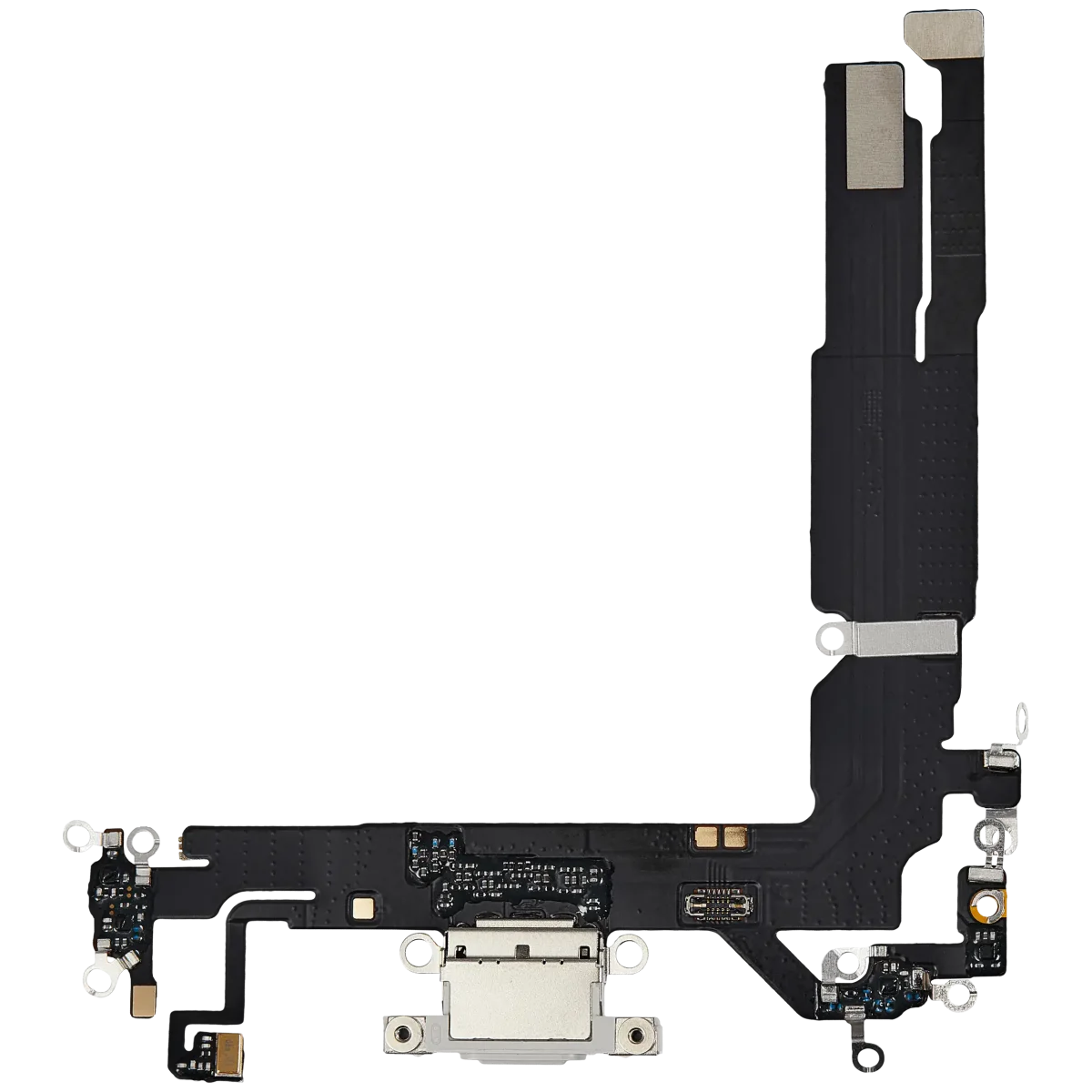 Iphone 16 ile Uyumlu Şarj Portu Esnek Kablosu Aftermarket Plus ile Uyumlu Beyaz