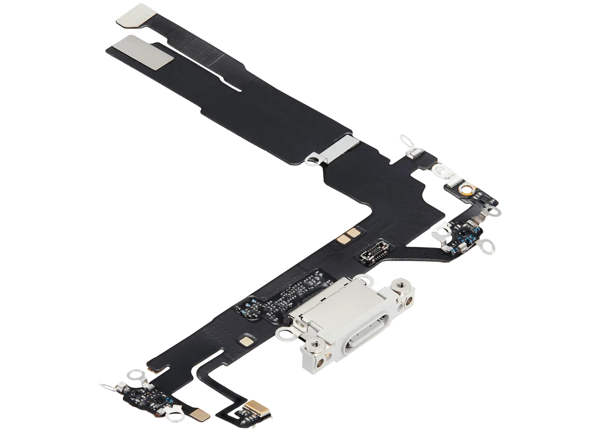 Iphone 16 ile Uyumlu Şarj Portu Esnek Kablosu Aftermarket Plus ile Uyumlu Beyaz - Görsel 4