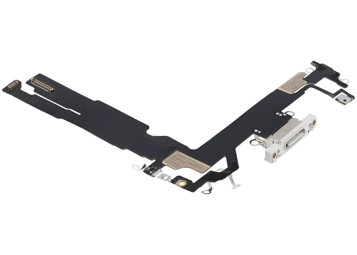Iphone 16 ile Uyumlu Şarj Portu Esnek Kablosu Aftermarket Plus ile Uyumlu Beyaz - Görsel 5