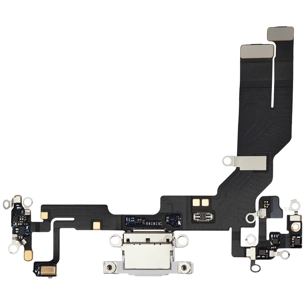 Iphone 16e İle Uyumlu Şarj Yeri  Girişli ve Mikrofonlu Şarj Filmi Beyaz Orijinal
