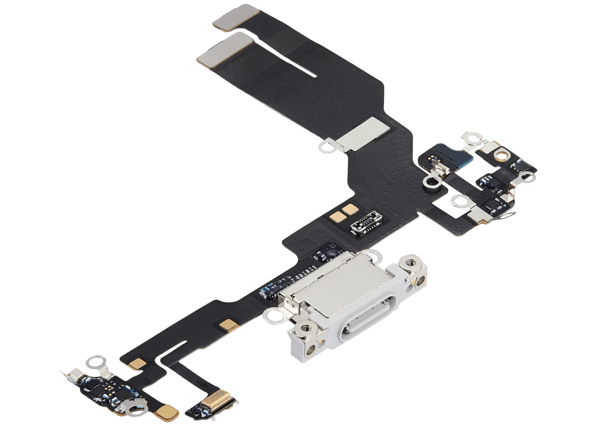 Iphone 16e İle Uyumlu Şarj Yeri  Girişli ve Mikrofonlu Şarj Filmi Beyaz Orijinal - Görsel 4