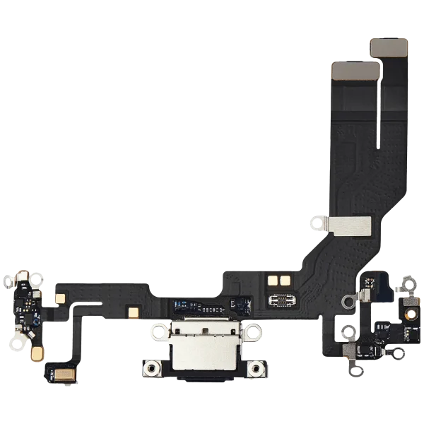 Iphone 16e İle Uyumlu Şarj Yeri  Girişli ve Mikrofonlu Şarj Filmi Siyah Orijinal