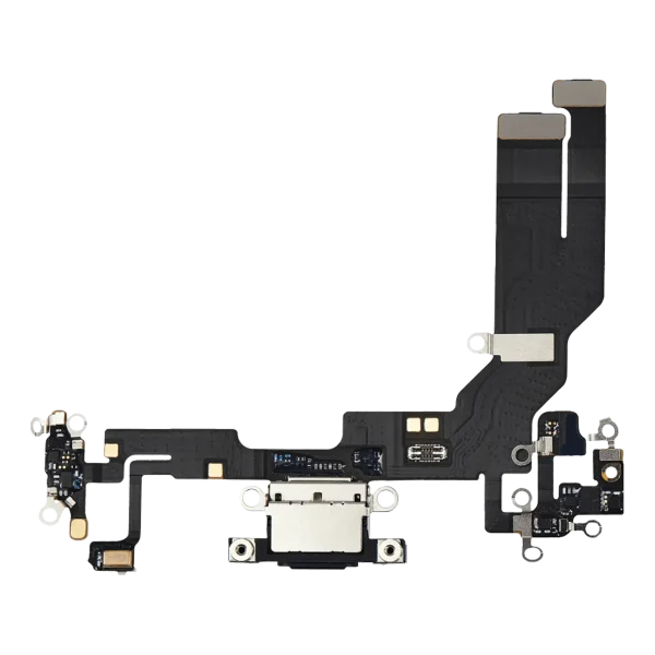 Iphone 16e ile Uyumlu Şarj Portu Girişli Mifrofon Filmi Şarj Filmi (Orijinal Servis Ürün) Siyah