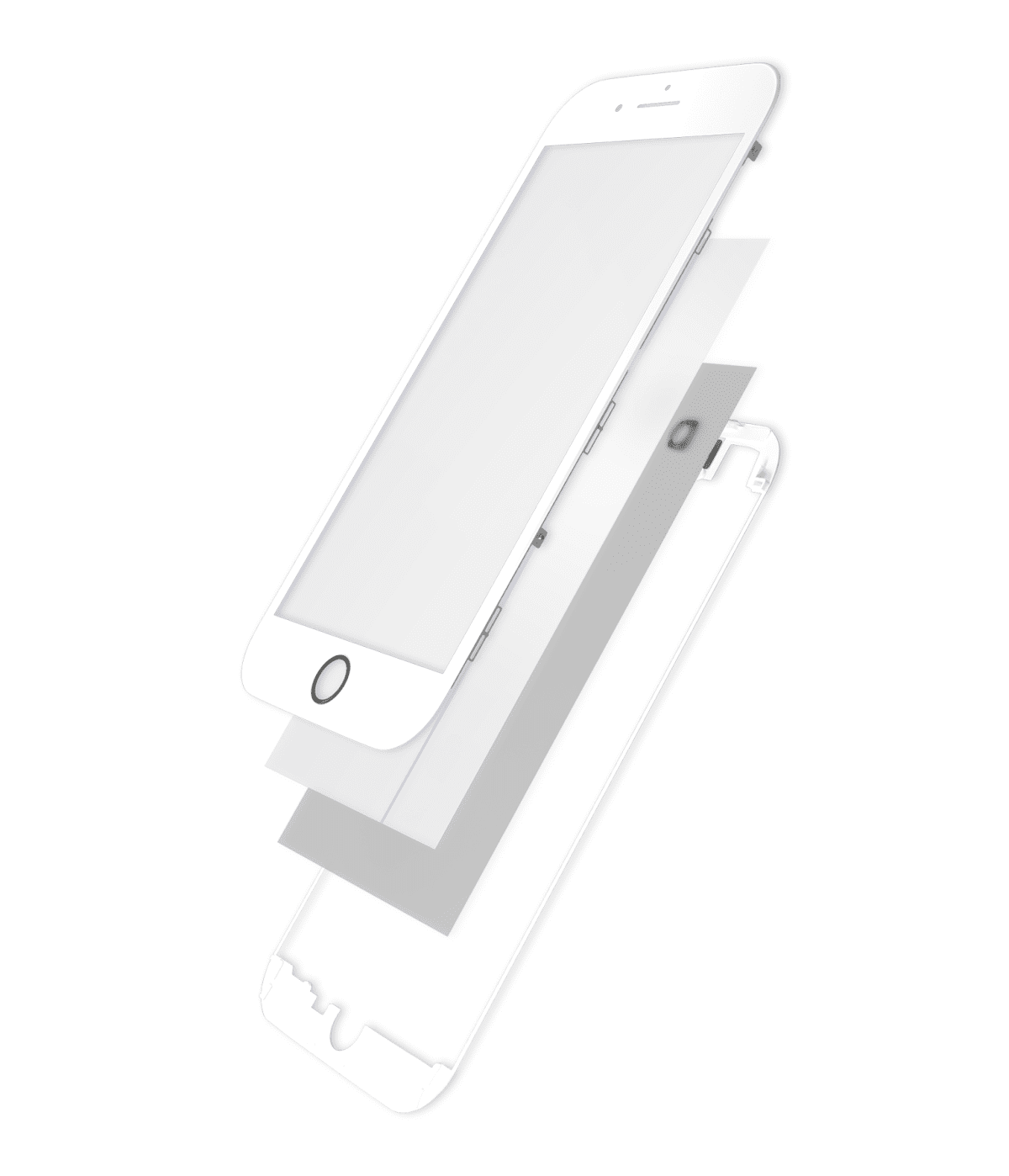 Iphone 8 Plus ile Uyumlu 4'ü 1 arada Ön Cam + Polarize Edici + Çerçeve + OCA Önceden Takılı 2 Paket Beyaz ile Uyumlu - Görsel 2