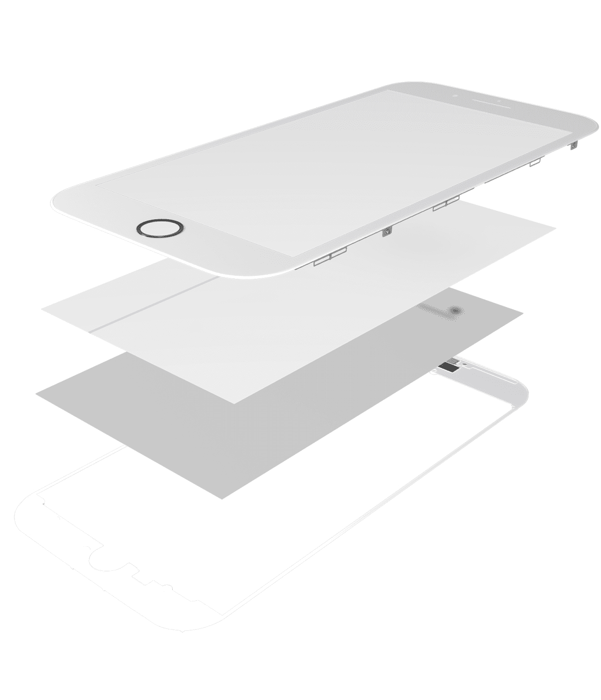 Iphone 8 Plus ile Uyumlu 4'ü 1 arada Ön Cam + Polarize Edici + Çerçeve + OCA Önceden Takılı 2 Paket Beyaz ile Uyumlu - Görsel 5