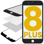 Iphone 8 Plus ile Uyumlu Çerçeveli Cam / OCA / Polarize Edici Önceden Takılı Siyah ile Uyumlu