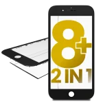 Iphone 8 Plus ile Uyumlu Çerçeveli Cam Önceden Takılmış Siyah Premium / 2'si 1 arada 2 Paket ile Uyumlu - Görsel 2