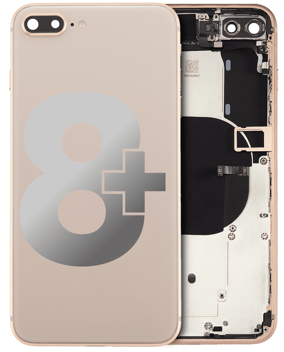 Iphone 8 Plus ile Uyumlu Kasa Bileşenler Önceden Takılmış ile Uyumlu Kasa  Gold