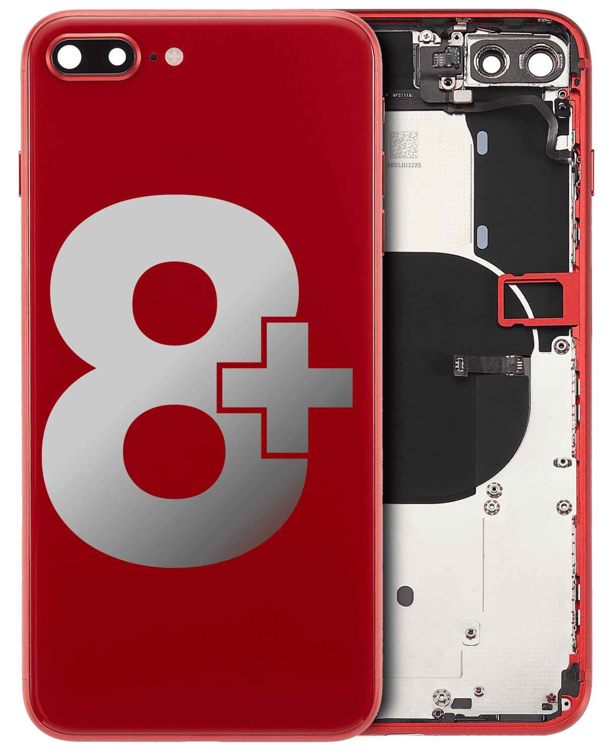 Iphone 8 Plus ile Uyumlu Kasa Bileşenler Önceden Takılmış ile Uyumlu Kasa  Kırmızı