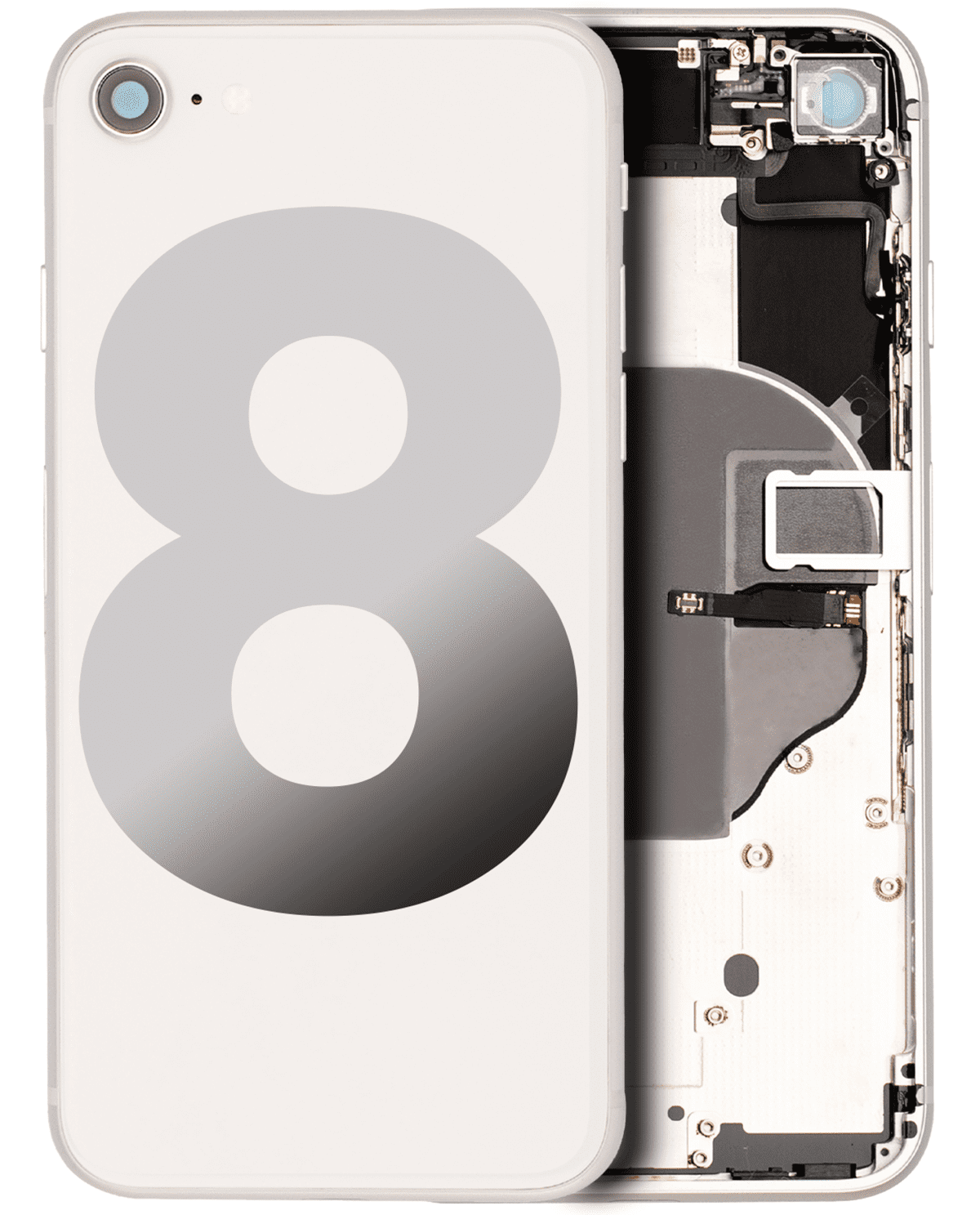 Iphone 8 ile Uyumlu Kasa Bileşenler Önceden Takılmış ile Uyumlu Kasa  Gümüş