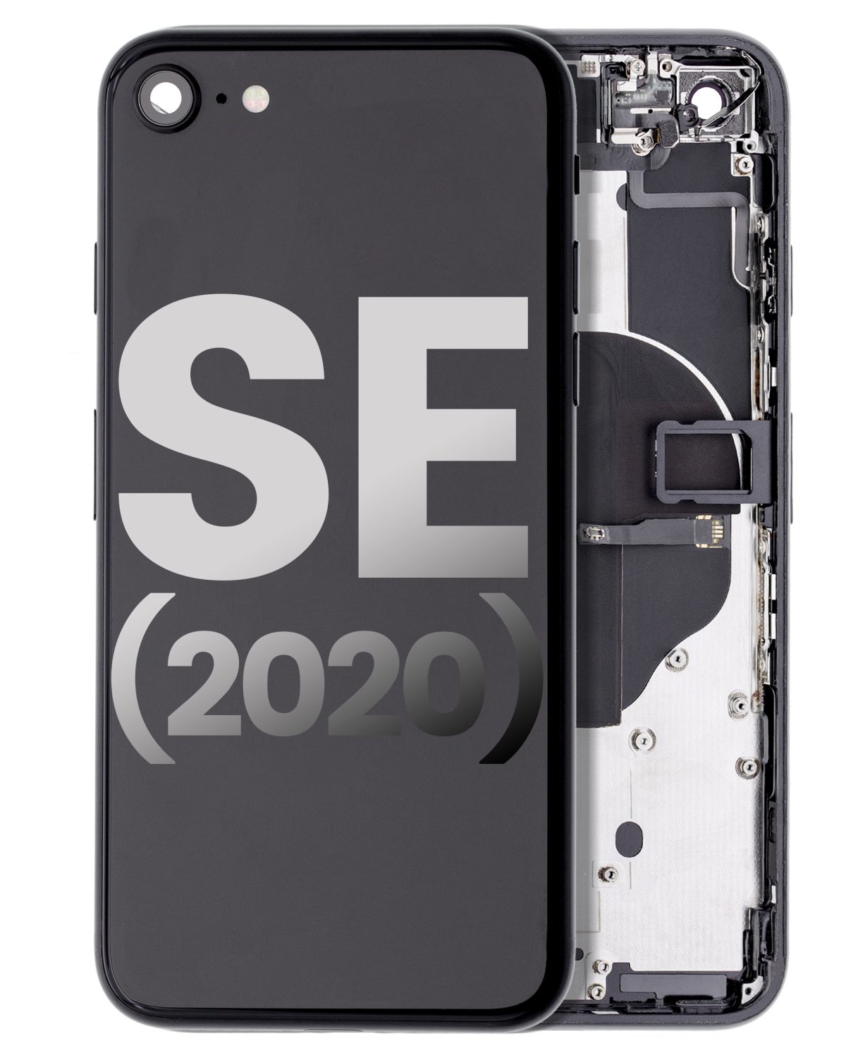 Iphone Se (2020) ile Uyumlu Arka Muhafaza Küçük Bileşenlerle Önceden Takılmış iphone SE 2020 ile Uyumlu Kullanılmış  Çekme: Sınıf A Siyah - Görsel 2