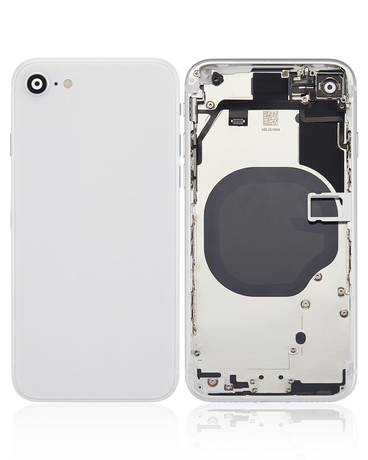 Iphone Se (2020) ile Uyumlu Küçük Bileşenler Önceden Takılmış Arka Muhafaza iphone SE 2020 Logo Yok Plus Beyaz ile Uyumlu - Görsel 2