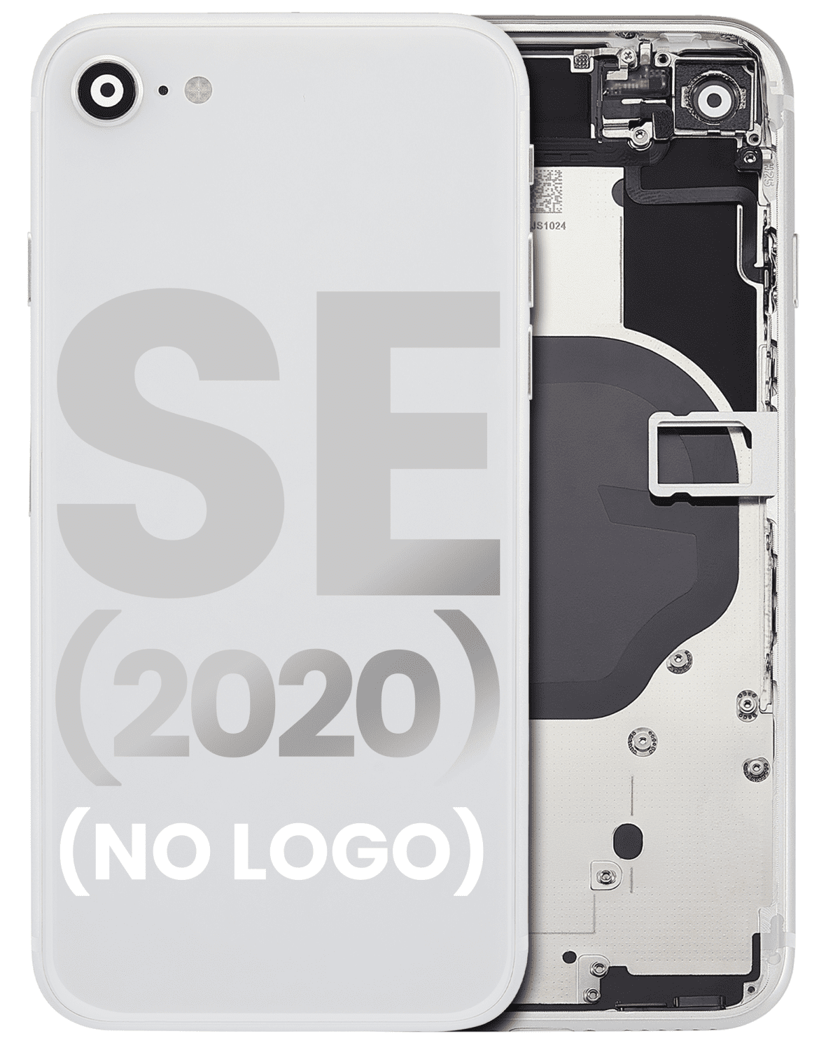 Iphone Se (2020) ile Uyumlu Küçük Bileşenler Önceden Takılmış Arka Muhafaza iphone SE 2020 Logo Yok Plus Beyaz ile Uyumlu