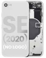 Iphone Se (2020) ile Uyumlu Küçük Bileşenler Önceden Takılmış Arka Muhafaza iphone SE 2020 Logo Yok Plus Beyaz ile Uyumlu